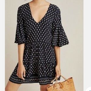 Faithfull the Brand x Anthropologie "Fresa" floral bell sleeve mini dress